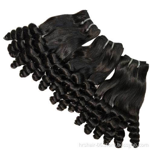 Double Drawn Virgin Hair Pixie Curl Human Hair Weave Free Shipping Cheap Funmi Raw Virgin Hair Extensions
